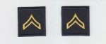 CPL Corporal GOLD on MIDNIGHT NAVY collar patches 1 3/8"